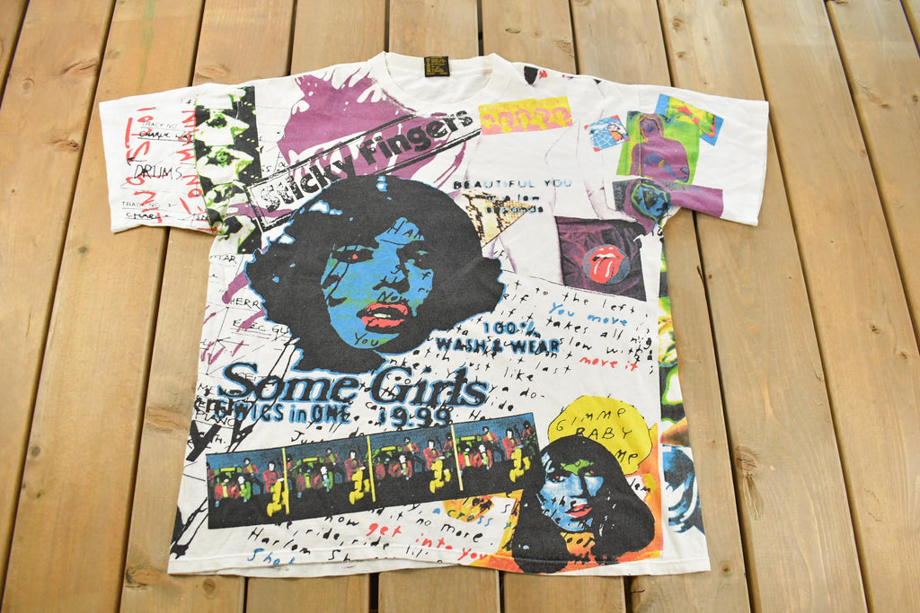 Vintage 1994 Rolling Stones Some Girls Tour All Over Print T-Shirt Men's XL