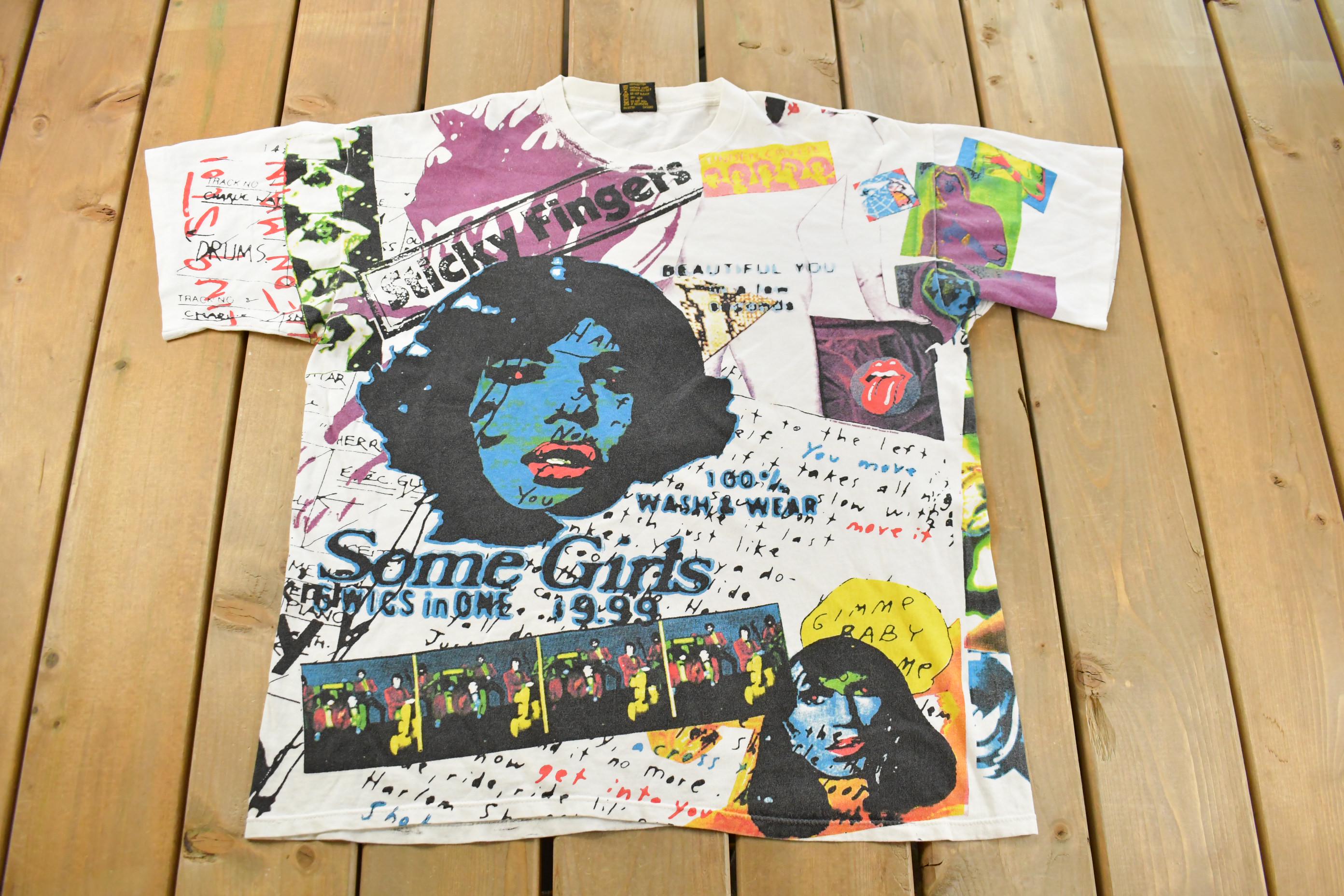 Vintage 1994 Rolling Stones Some Girls Tour All Over Print T-Shirt Men's XL
