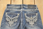 Vintage Deadstock Y2K Grace LA Bedazzled Low Rise Jeans Women's Size 27x32