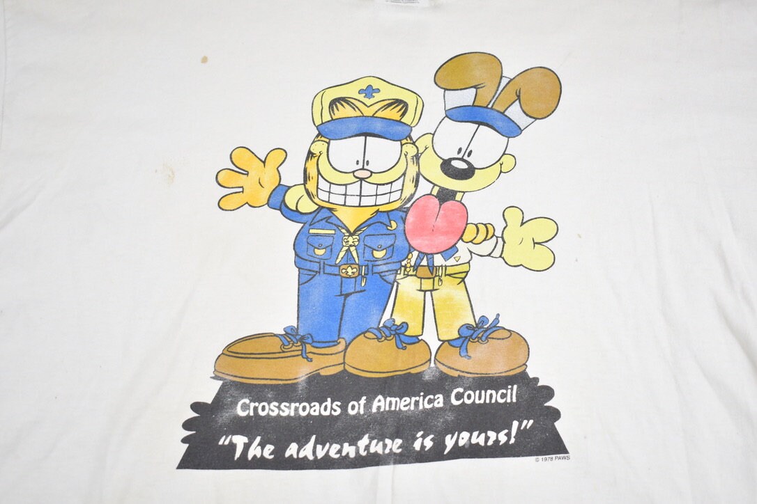 Vintage 1990s Garfield Crossroads of America Council Graphic T-Shirt