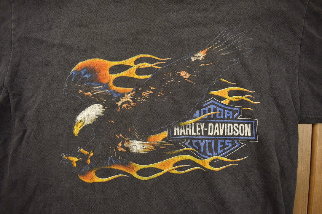 Vintage 1990s Harley Davidson South Carolina Flaming Eagle T-Shirt