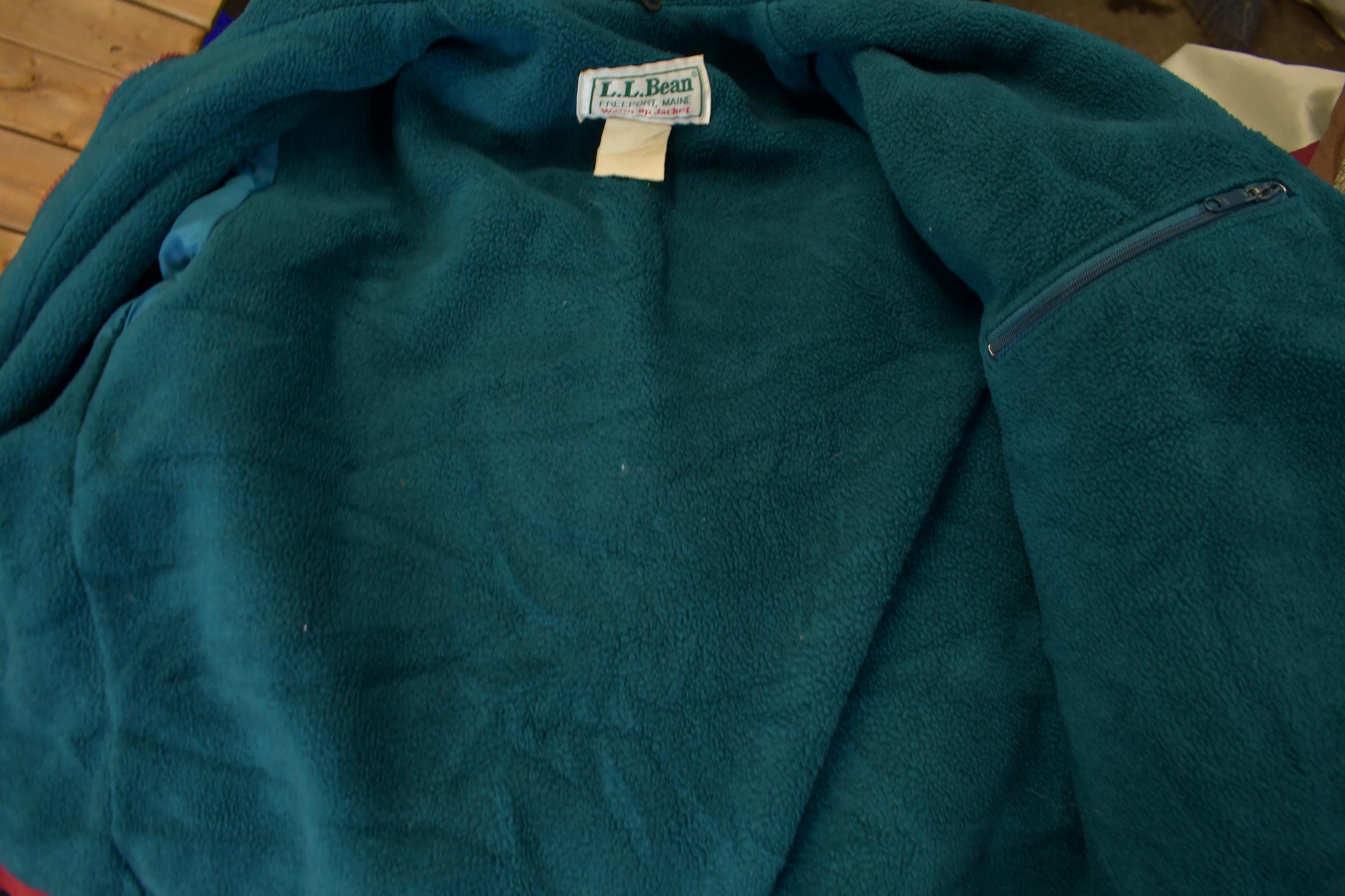 Vintage 1990s LL Bean Fleece Lined Warm Up Jacket