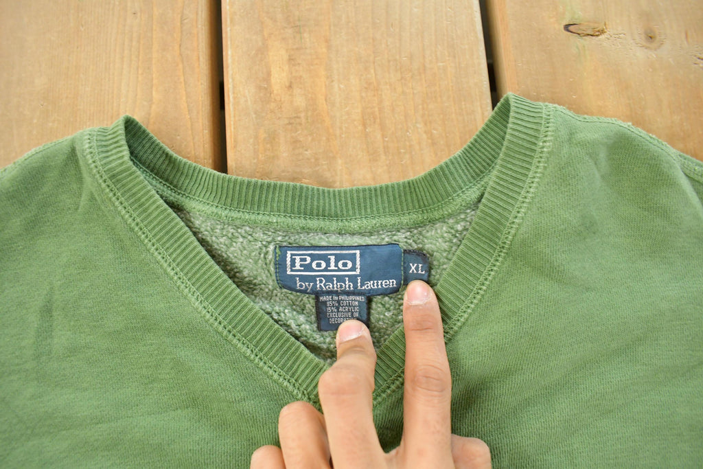 Vintage 1990s Polo Ralph Lauren V Neck Sweater Men's XL