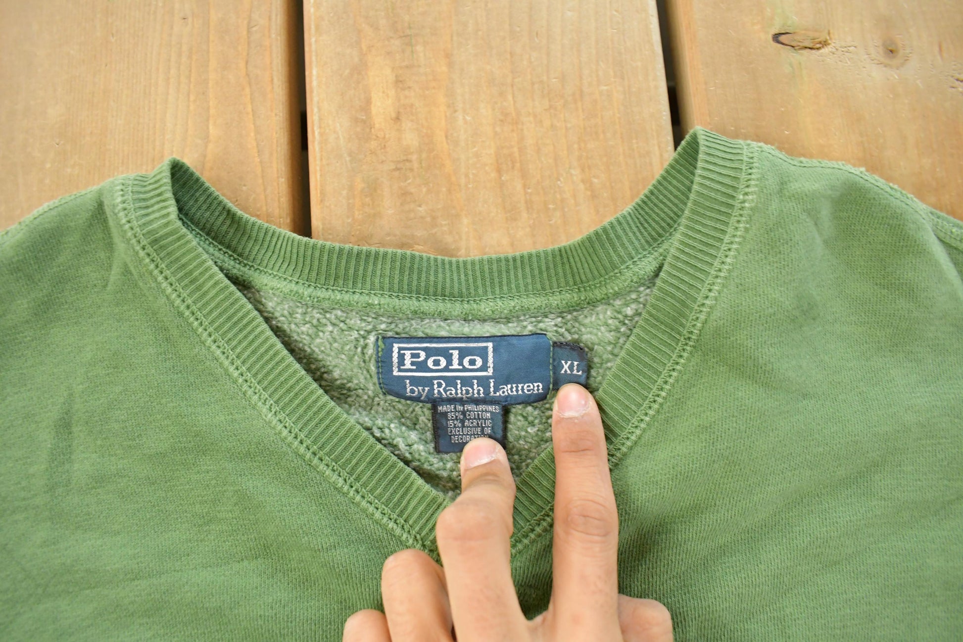 Vintage 1990s Polo Ralph Lauren V Neck Sweater Men's XL