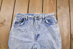 Vintage 1990's Unbranded Acid Wash Blue Jeans 28 x 28  Made in USA  90s Fashion  Vintage Distressed Jeans  Streetwear Fashion