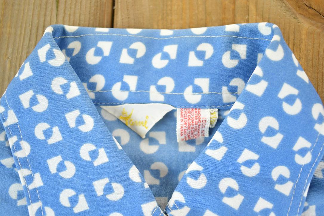 Vintage 1960s Abstract Pattern Button Up Fancy Style Shirt