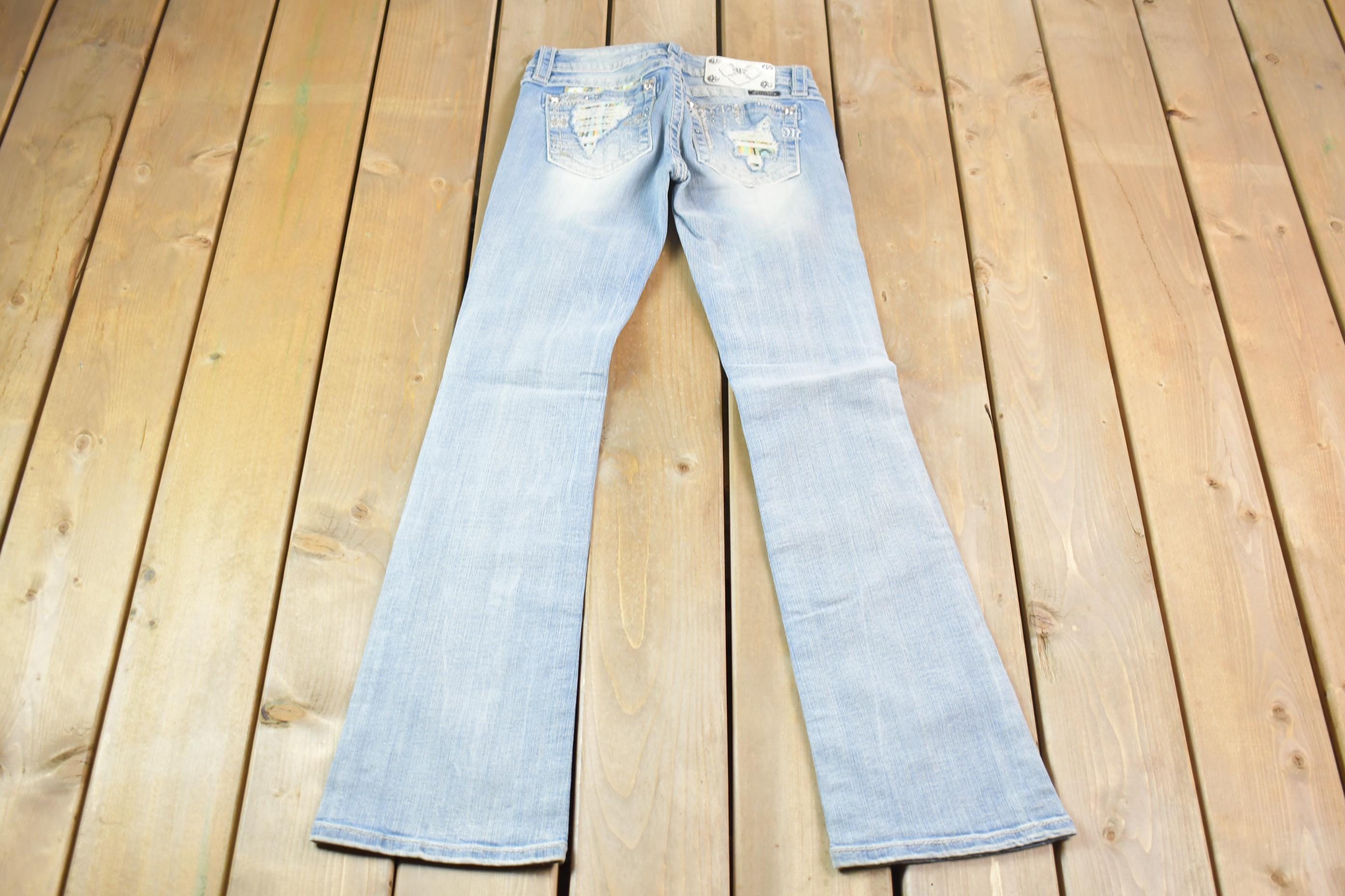 Vintage Y2K Miss Me Bedazzled Low Rise Jeans Size 26x32