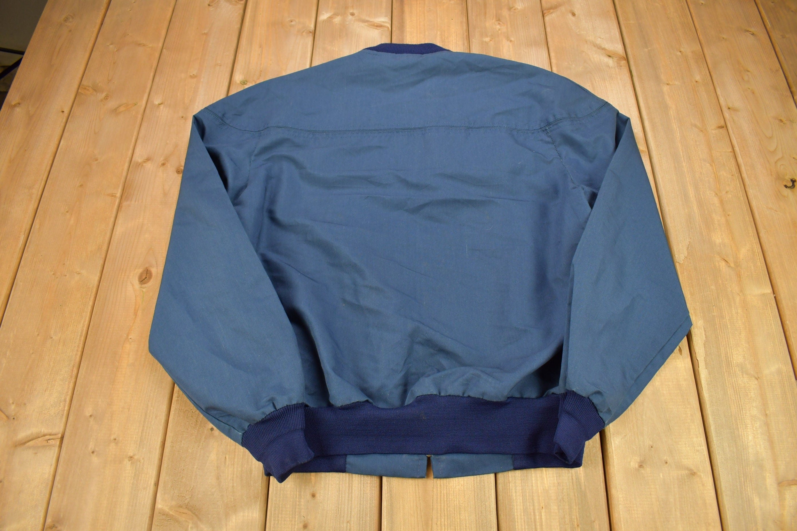 Vintage 1990s Navy Blue Lightweight Bomber Jacket