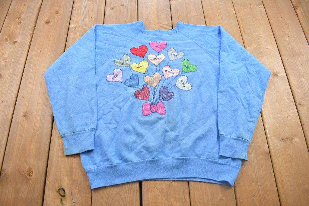 Vintage 1980s Name Flowers Raglan Crewneck Sweatshirt