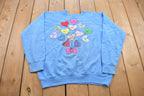 Vintage 1980s Name Flowers Raglan Crewneck Sweatshirt