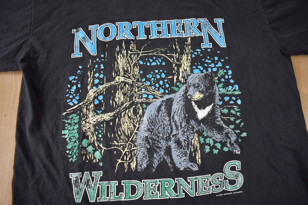 Vintage 1994 Northern Wilderness Bear Theme Single Stitch Graphic T-Shirt