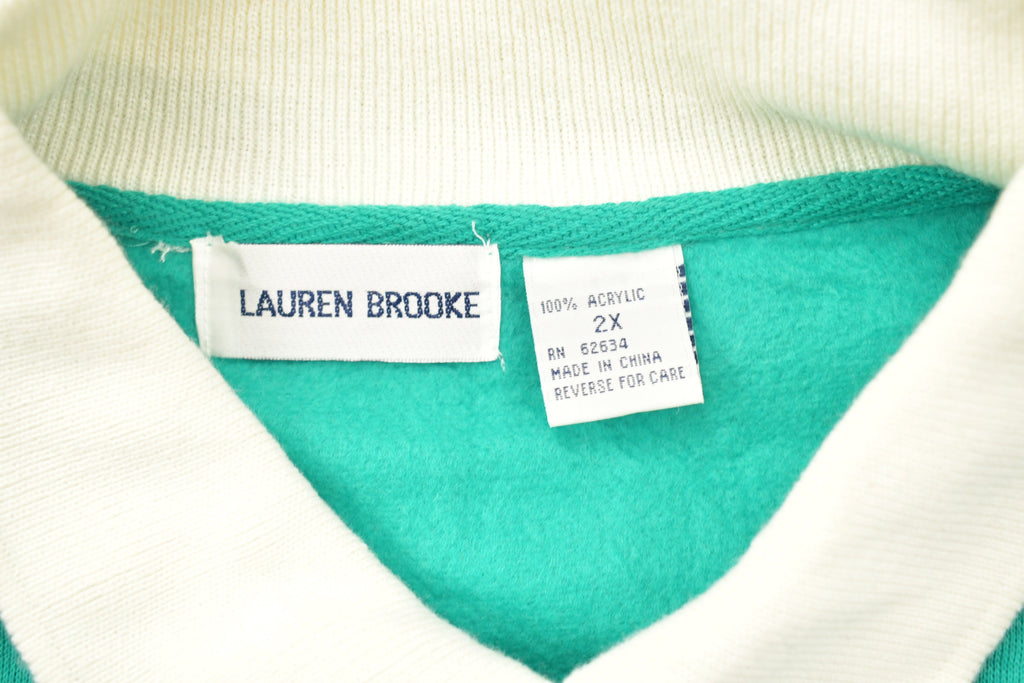 Vintage 1990s Lauren Brooke Heart Theme Collared Sweater