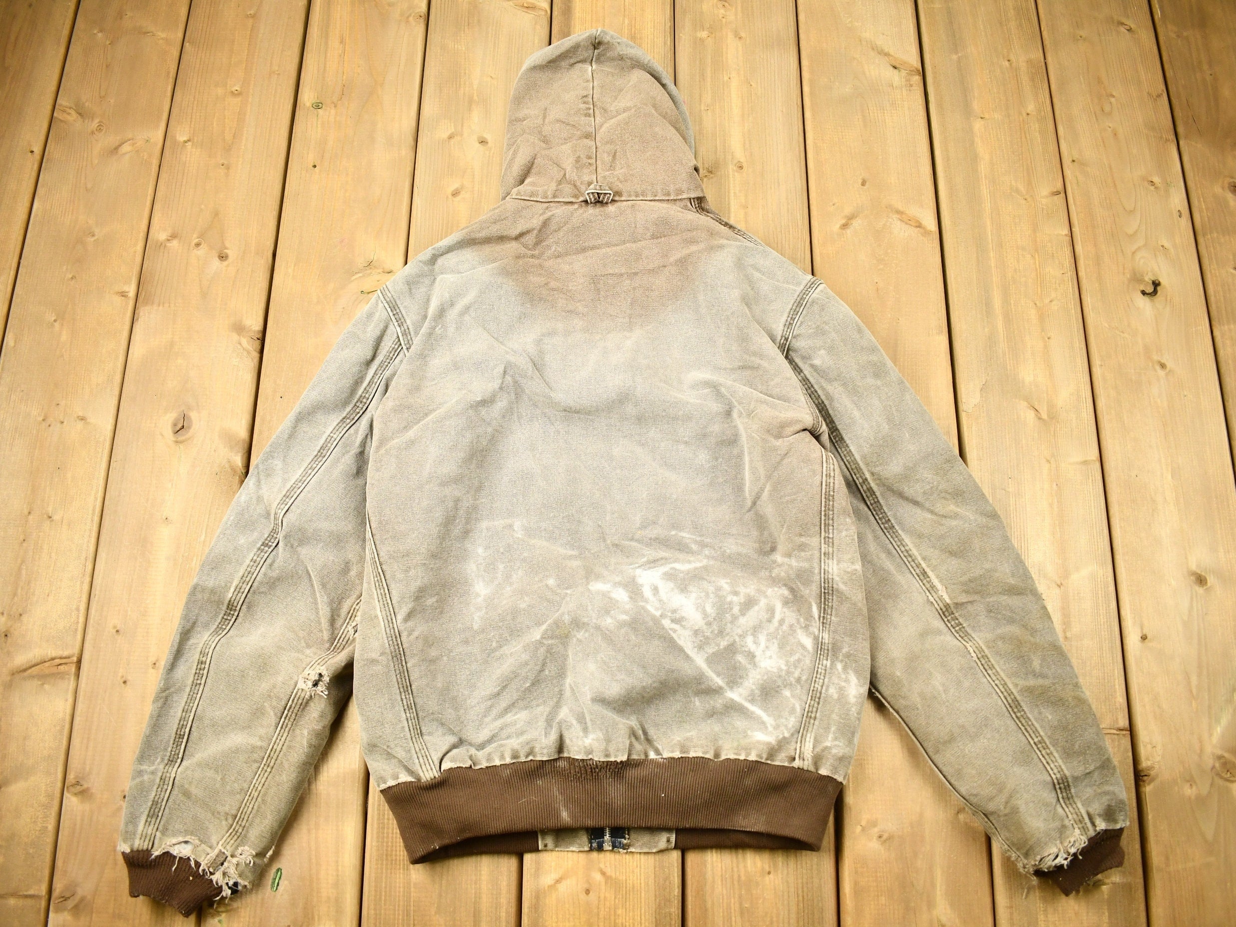 Vintage 1990s Distressed Carhartt Hooded Work Jacket