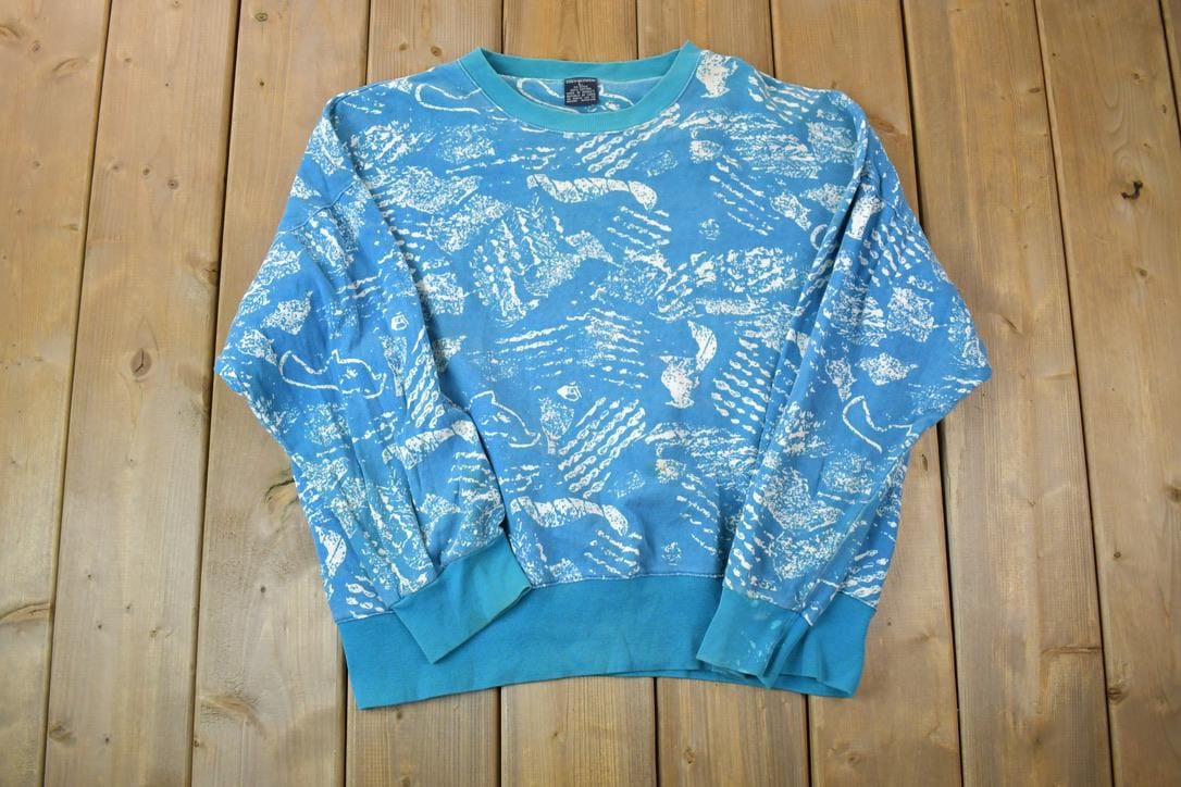 Vintage 1990s Generra Abstract Print Crewneck Sweatshirt
