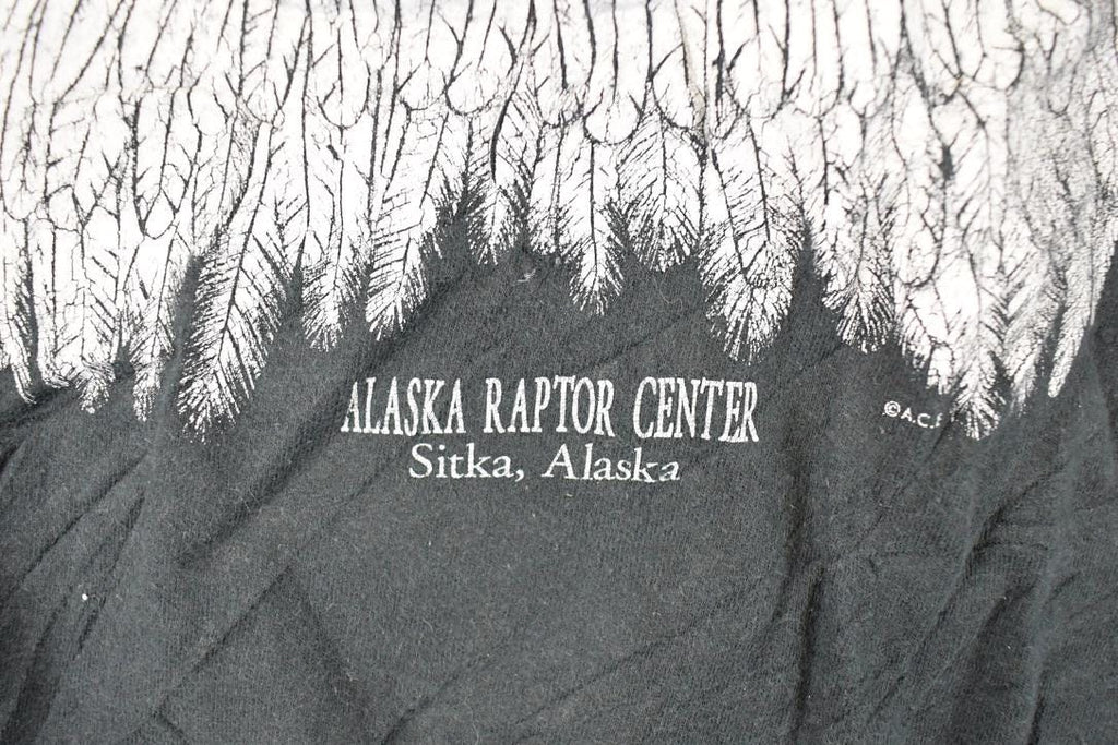 Vintage 1990s Alaska Raptor Centre Bald Eagle I Am Smiling Souvenir T-Shirt Men's S