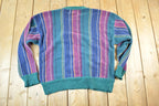 Vintage 1990s Boston Traders Knit Abstract Pattern Crewneck Sweater Mens M