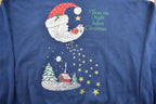 Vintage 1990s Blue Cute Christmas Crewneck Sweater