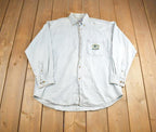 Vintage 1990s Green Bay Packers NFL Game Day Denim Button Up