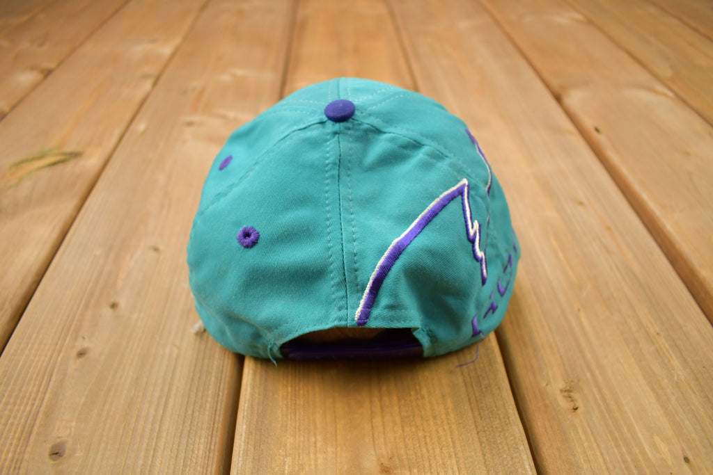Vintage 1990s Charlotte Hornets NBA Wave Shark Tooth Snap Back Hat