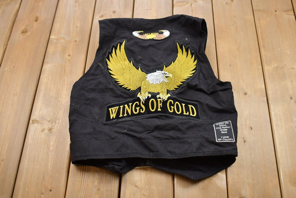 Vintage 1990s Army Veteran Patchwork Vest