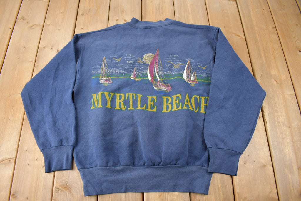 Vintage 1990s Myrtle Beach Double Sided Souvenir Crewneck Sweatshirt Made In USA