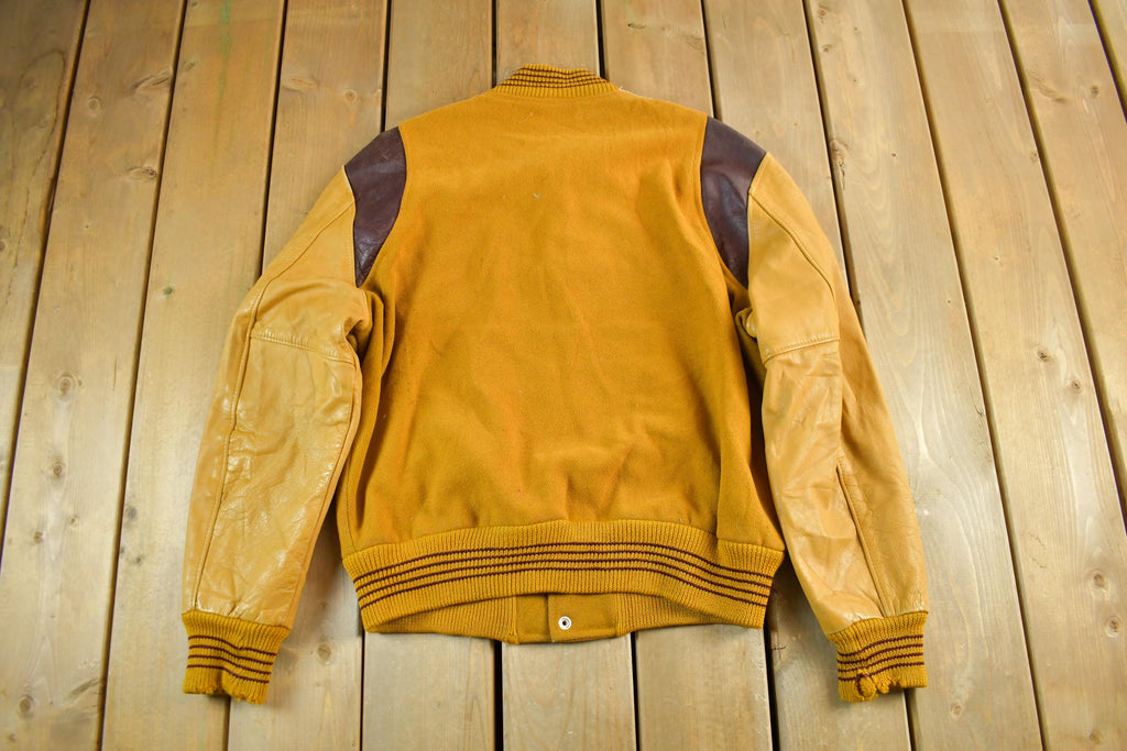 Vintage 1960s Wool Leather Varsity Jacket Men's Medium