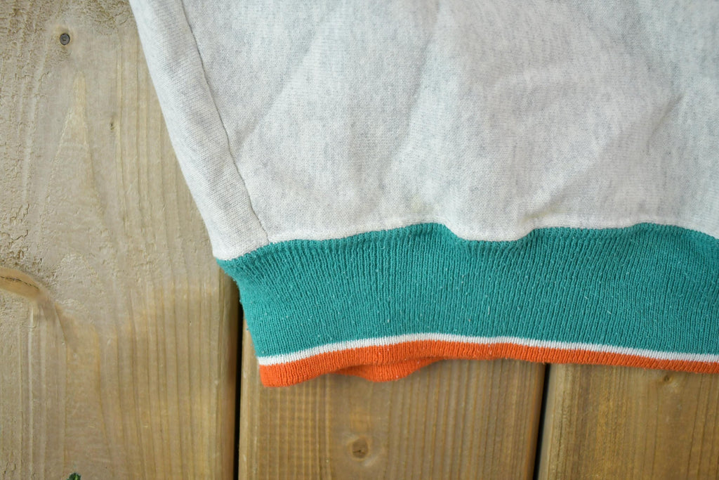 Vintage 1990s Miami Dolphins Rare NFL Crewneck Sweatshirt / Made In USA / Football / Sportswear / Americana