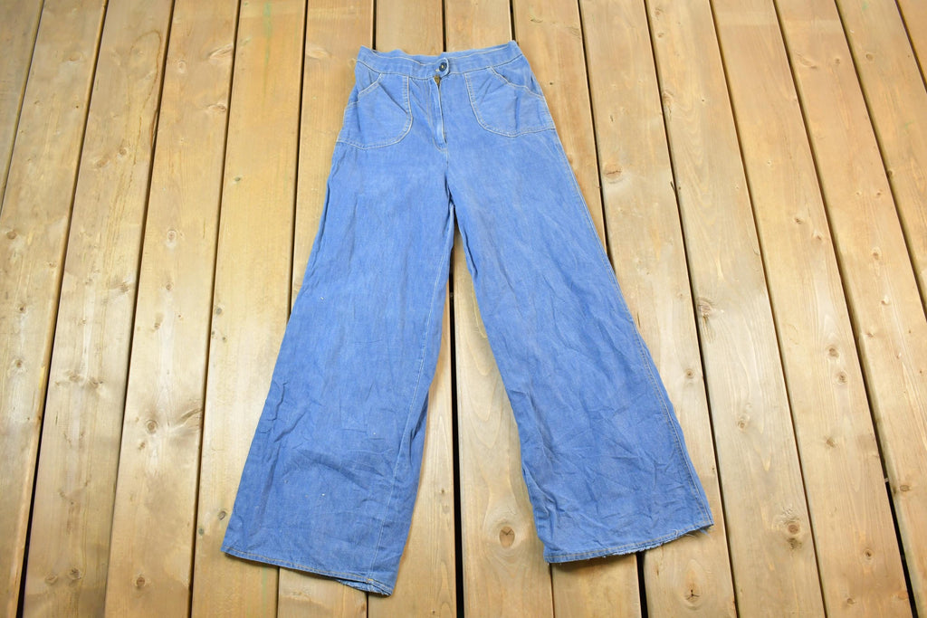 Vintage 1960s Bell Bottom Denim Jeans Size Made In USA Size 26 x 28