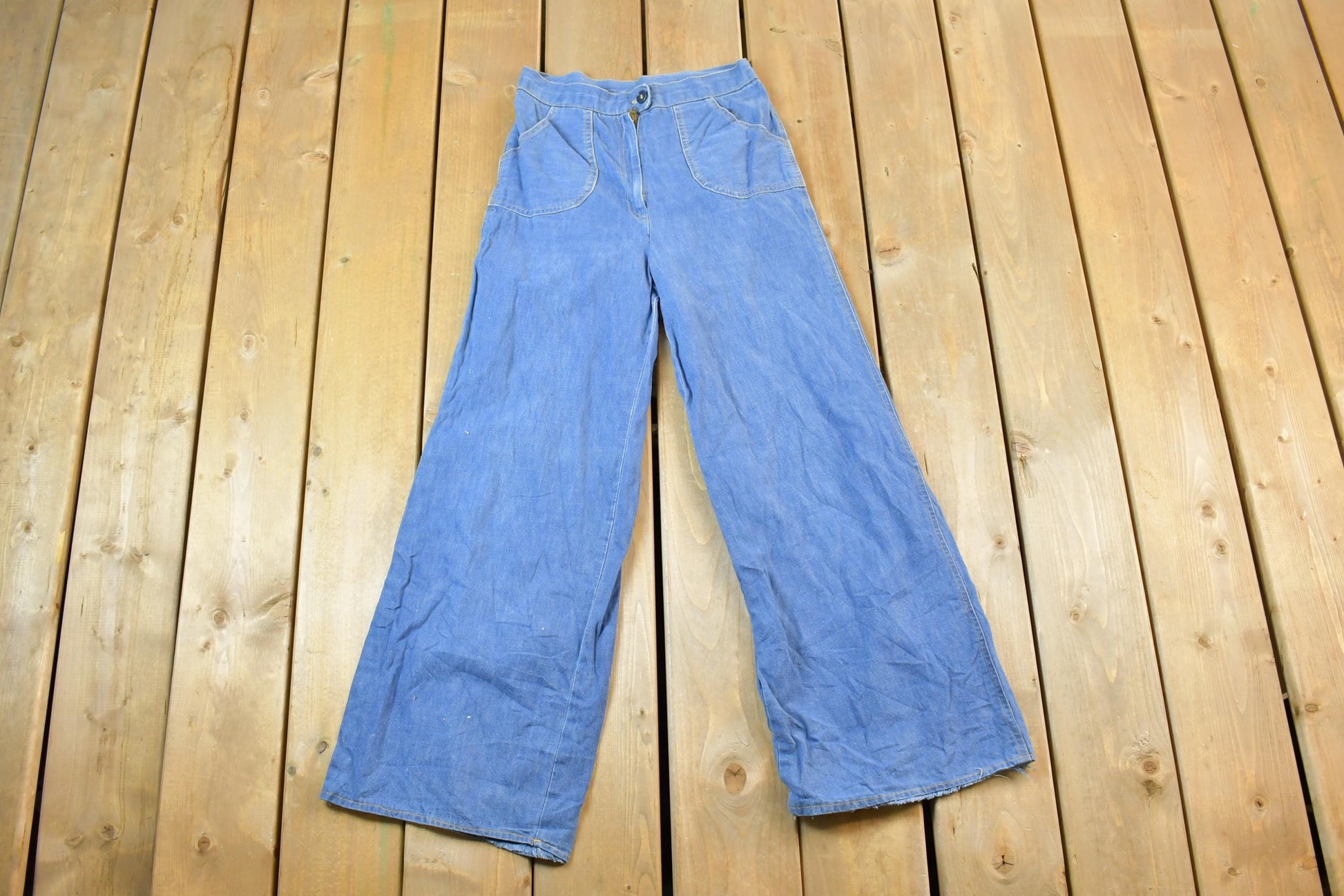 Vintage 1960s Bell Bottom Denim Jeans Size Made In USA Size 26 x 28