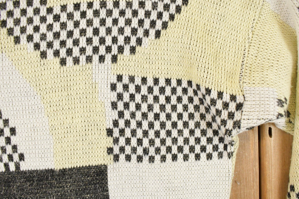 Vintage 1980s Carlcom Abstract Knit Crewneck Sweater Womens M