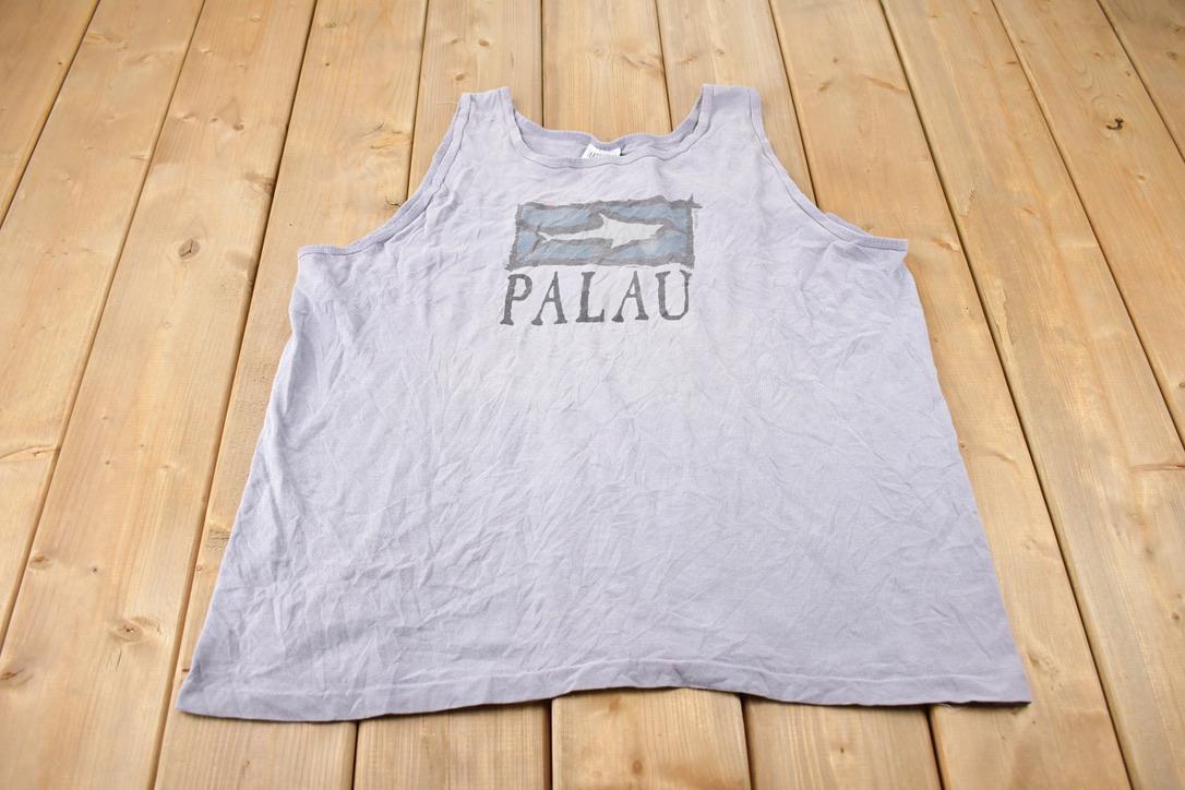 Vintage 1990s Palau Artforms Souvenir Travel Tank Top Made In USA