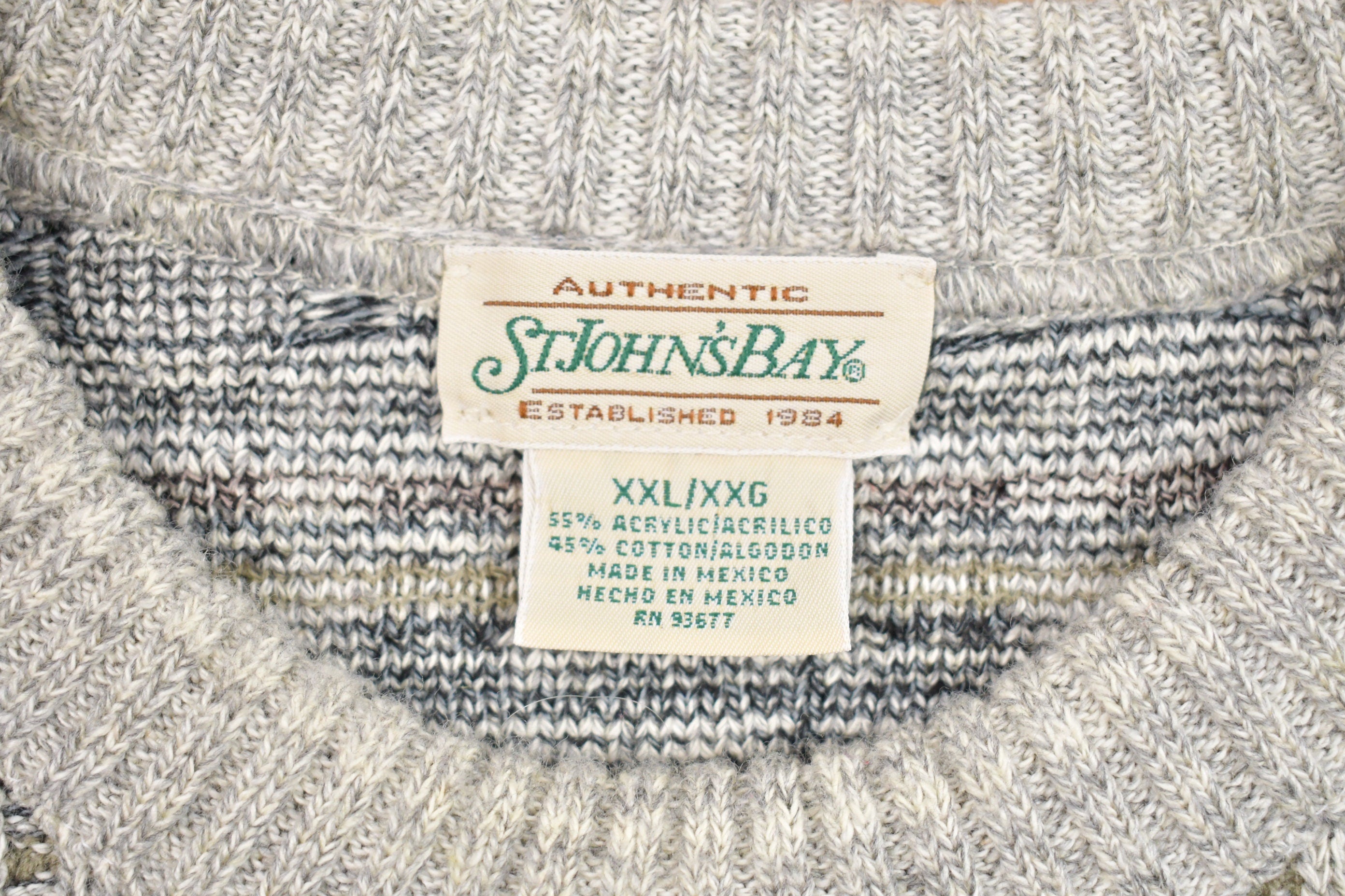 Vintage St. Johns Bay Plaid Knitted Sweater