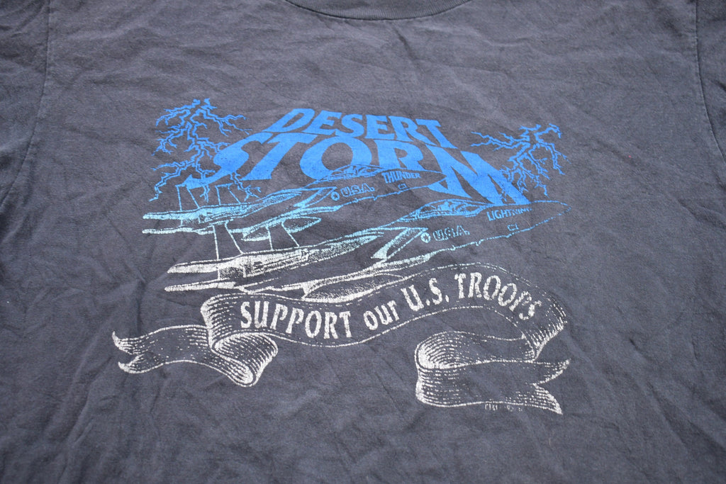 Vintage 1990s Desert Storm Airforce Airplane Graphic T-Shirt
