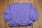 Vintage 1980s Basic Editions Double Collar Floral Graphic Crewneck Sweatshirt