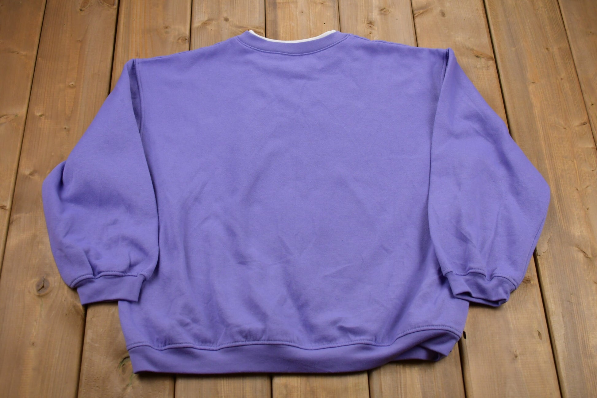 Vintage 1980s Basic Editions Double Collar Floral Graphic Crewneck Sweatshirt