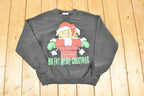Vintage 1990s Garfeild Big Fat Merry Christmas Cartoon Comedy Crewneck Sweatshirt Men's L