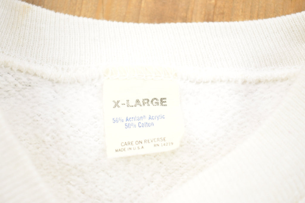 Vintage 1990s Blank White Crewneck Sweatshirt