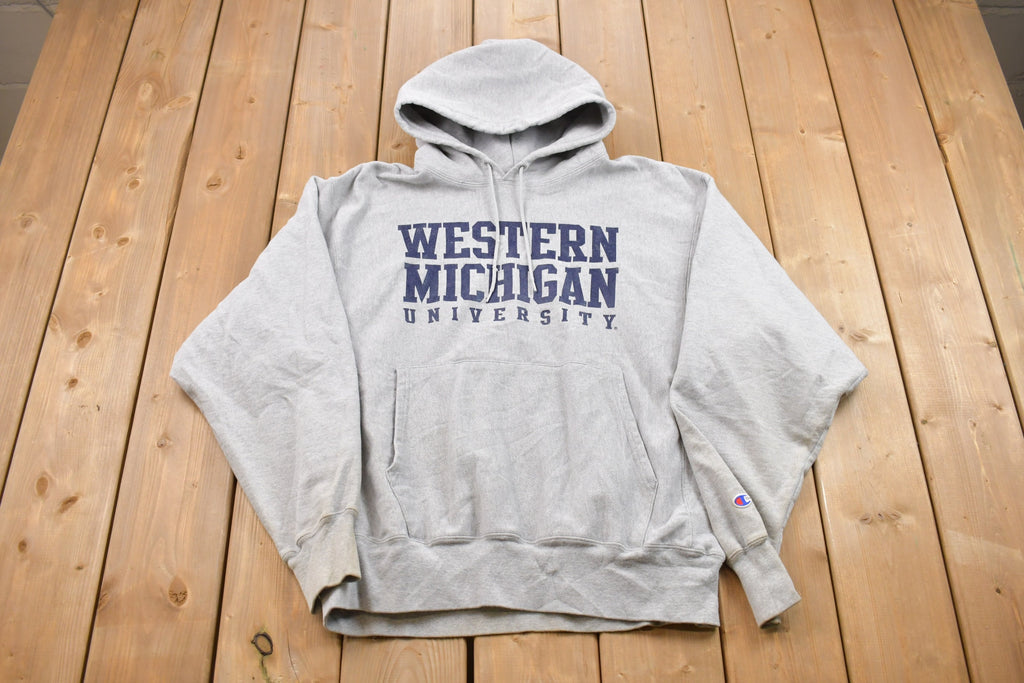 Vintage 1990s Champion Western Michigan University Hooded Sweatshirt