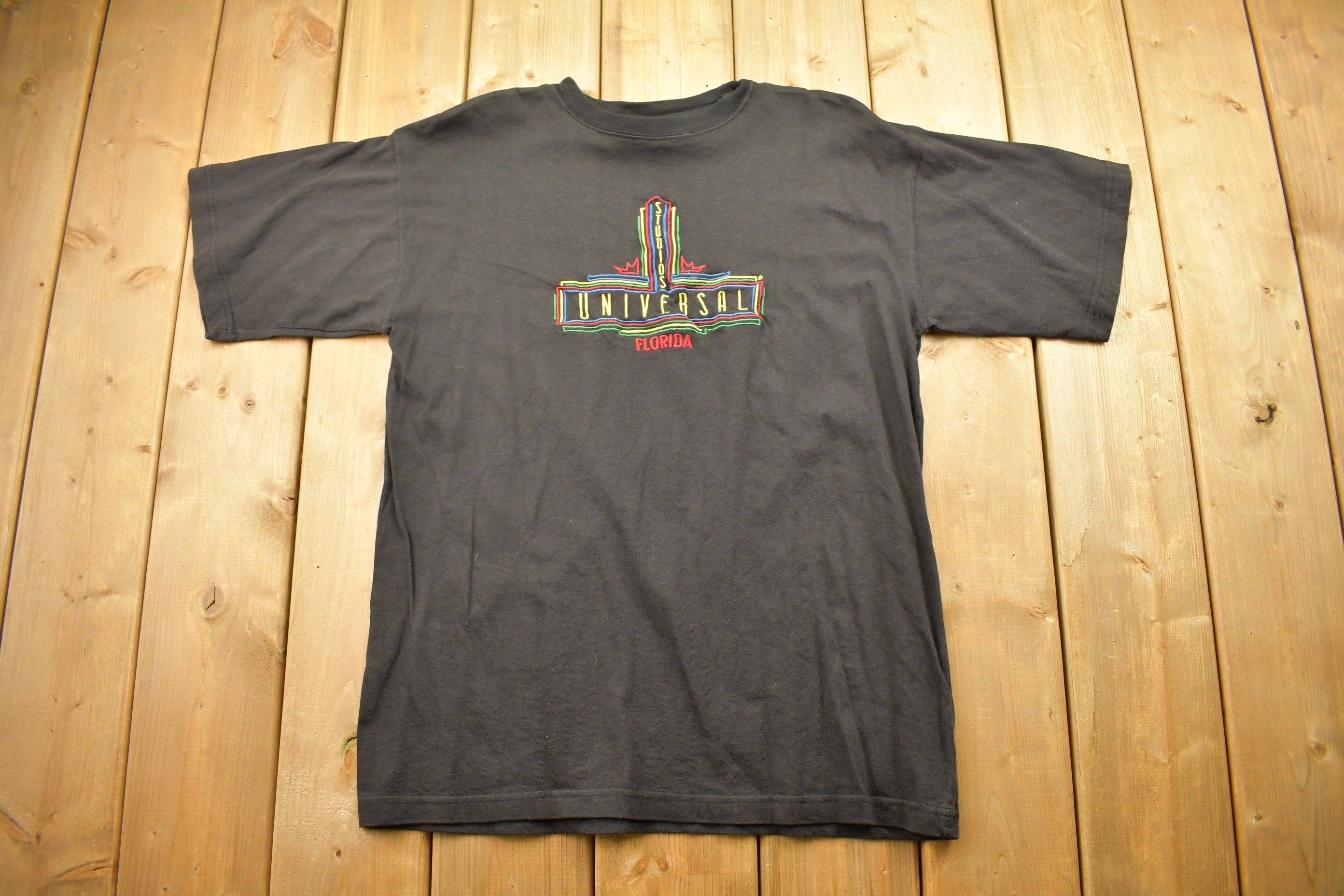 Vintage 1990s Universal Studios Florida T Shirt  Vintage T-Shirt  Embroidered  80s  90s  Souvenir T Shirt