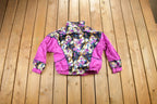 Vintage 1990s Pan Asia Abstract Clock Windbreaker