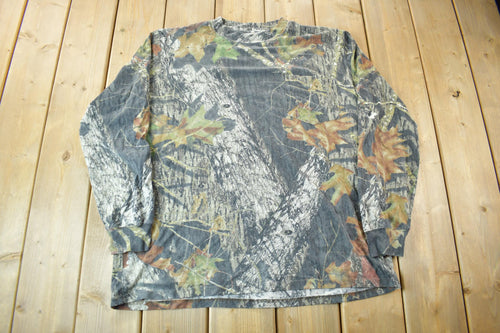 Vintage 1990s Mossy Oak Long Sleeve Camo T-Shirt / All Over Print / Outdoorsmen / Retro Style / Vintage Hunting T-Shirt / Camo T- Shirt