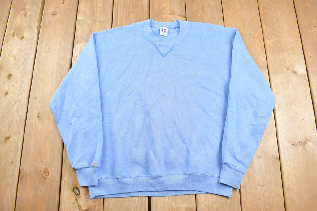 Vintage 1990s Russell Athletics Blank Blue Crewneck Sweatshirt