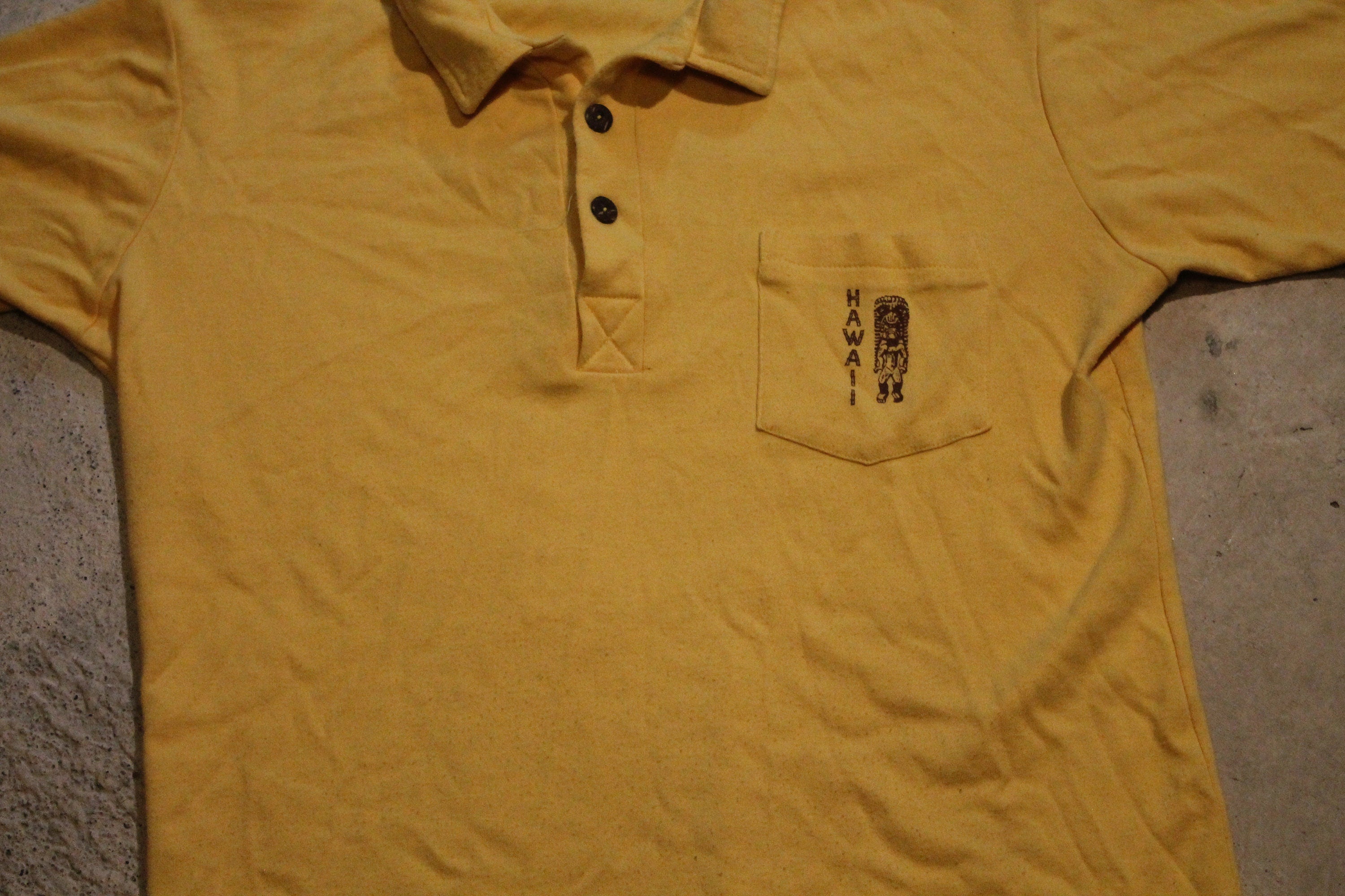 Vintage 1970s Hawaii Embroidered Polo T-Shirt