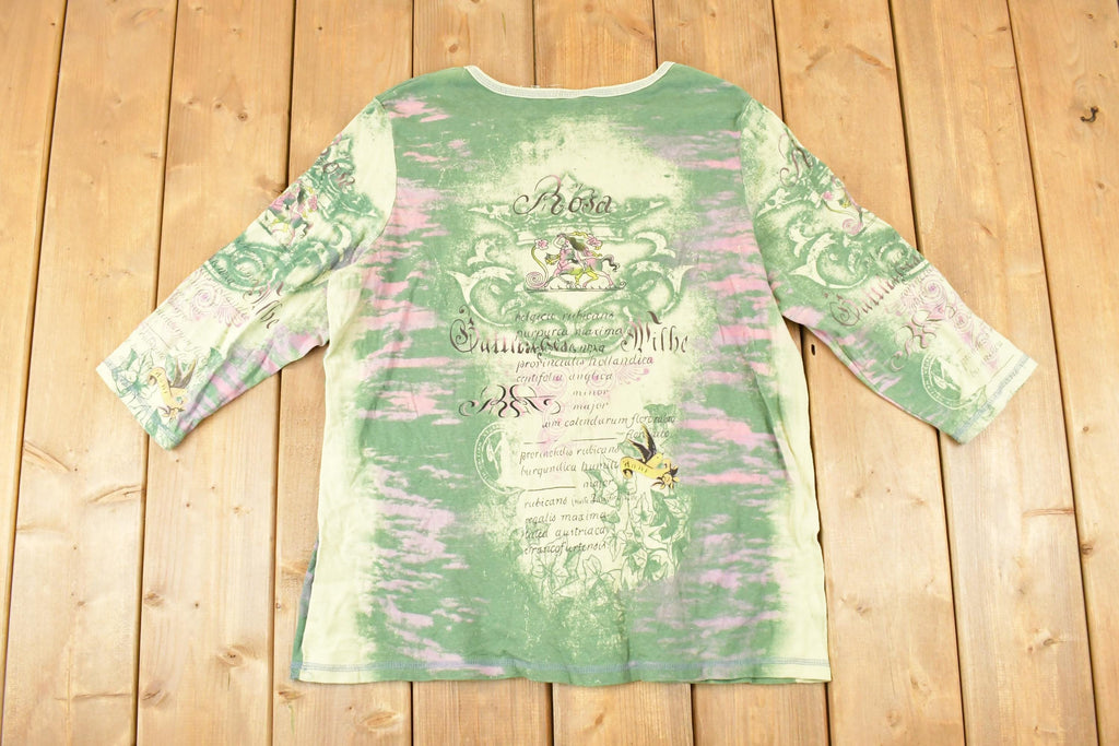 Vintage Y2K AOP Rosa Cafe Souvenir Travel T-Shirt Women's L