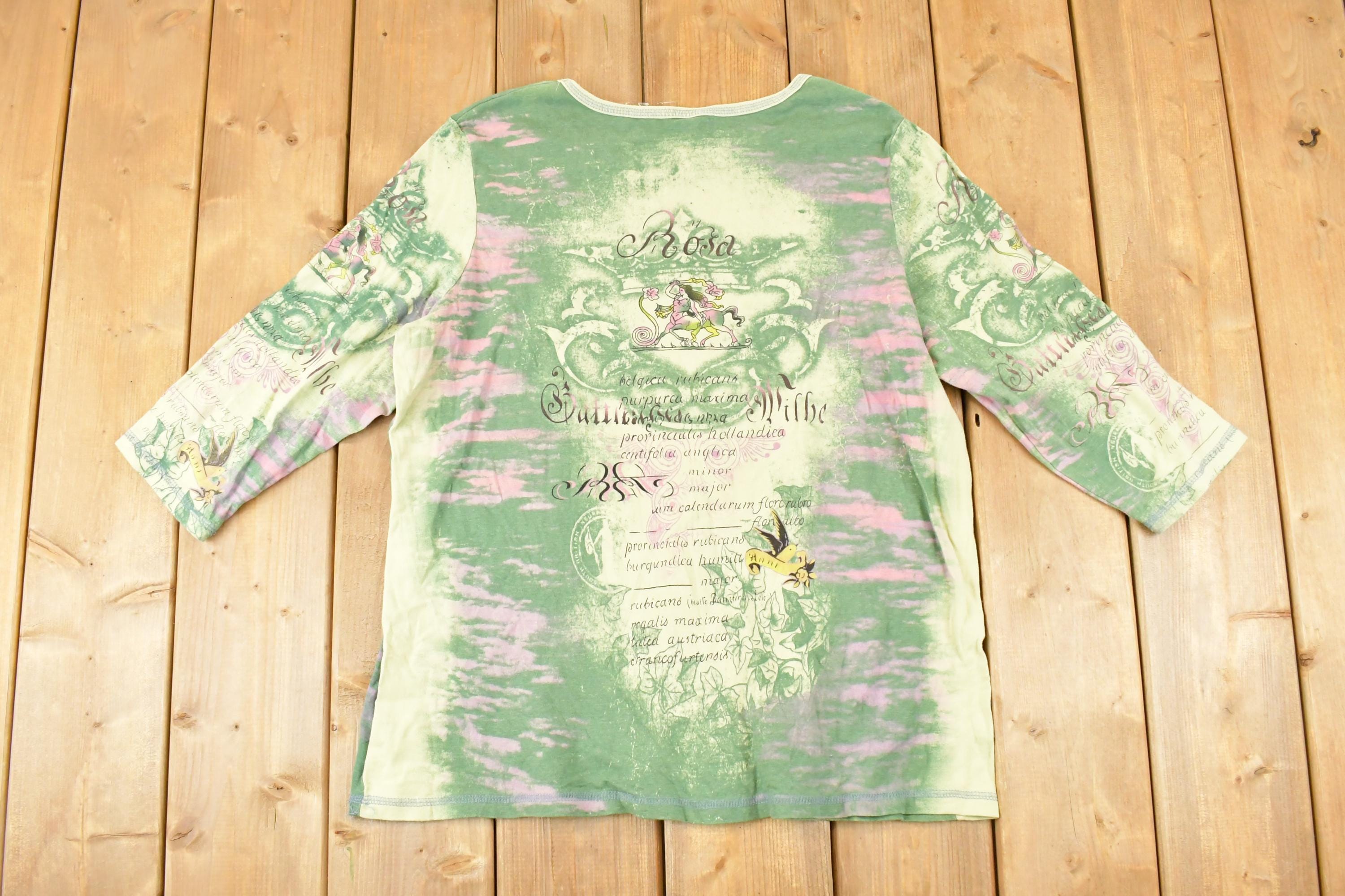 Vintage Y2K AOP Rosa Cafe Souvenir Travel T-Shirt Women's L
