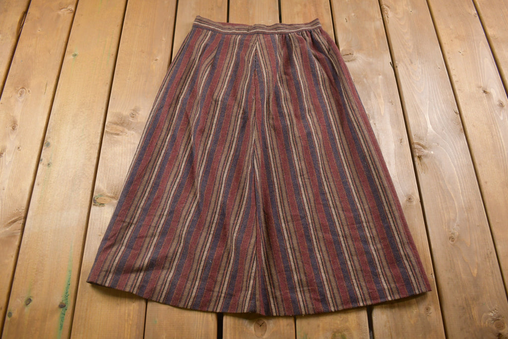 True Vintage 1970's Striped Skirt 26 Inch Waist 29 Inch Length