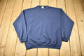 Vintage 1990s Tultex Navy Blue Blank Crewneck Sweatshirt