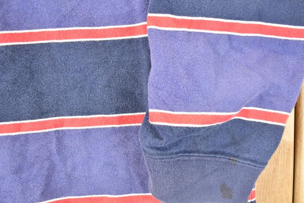 Vintage 1990s Eddie Bauer Striped Grunge Crewneck Sweatshirt Men's L