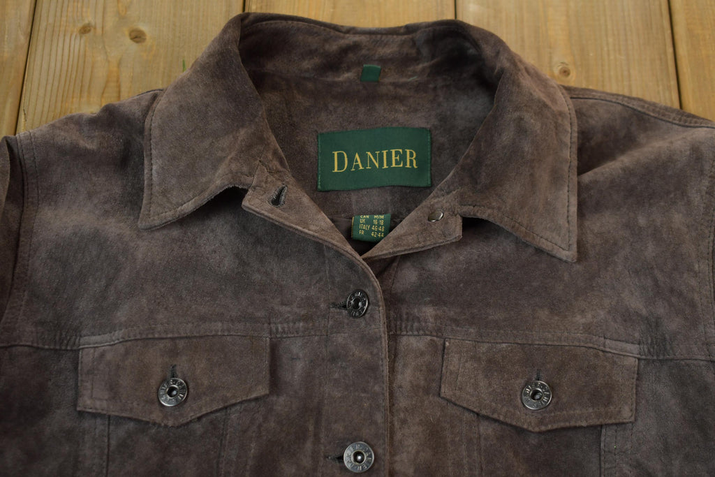 Vintage 1990s Danier Suede Trucker Jacket