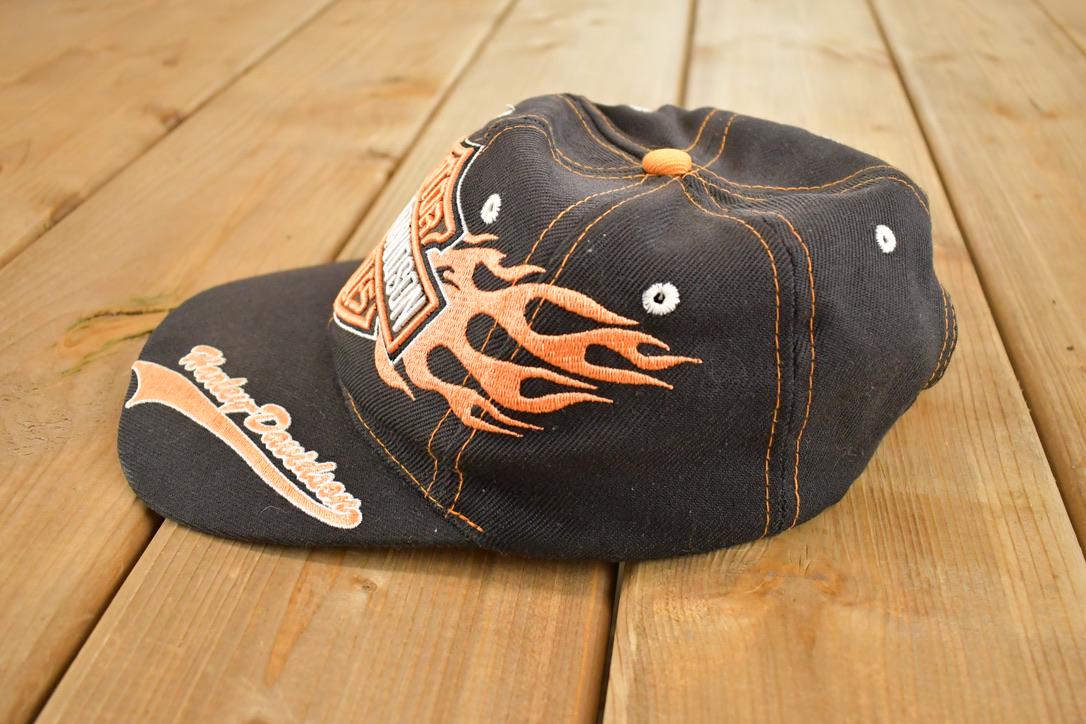 Vintage 1990s Harley Davidson Motorcycles Snapback Dad Hat  90's Embroidered Motorcycle Cap